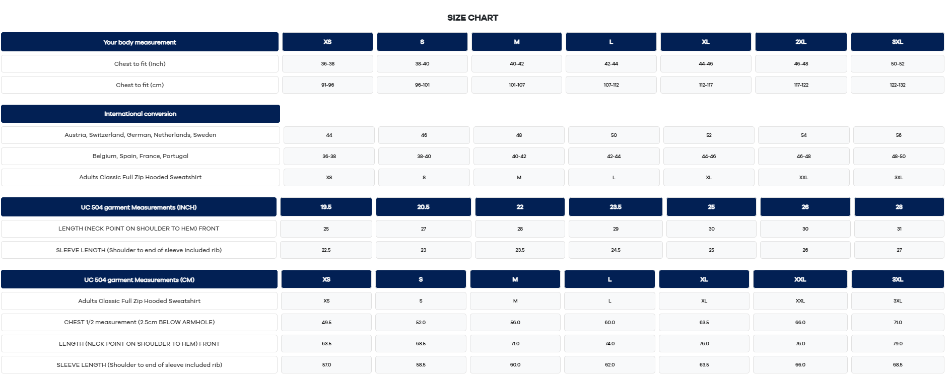 Adults Classic Full Zip Hooded Sweatshirt