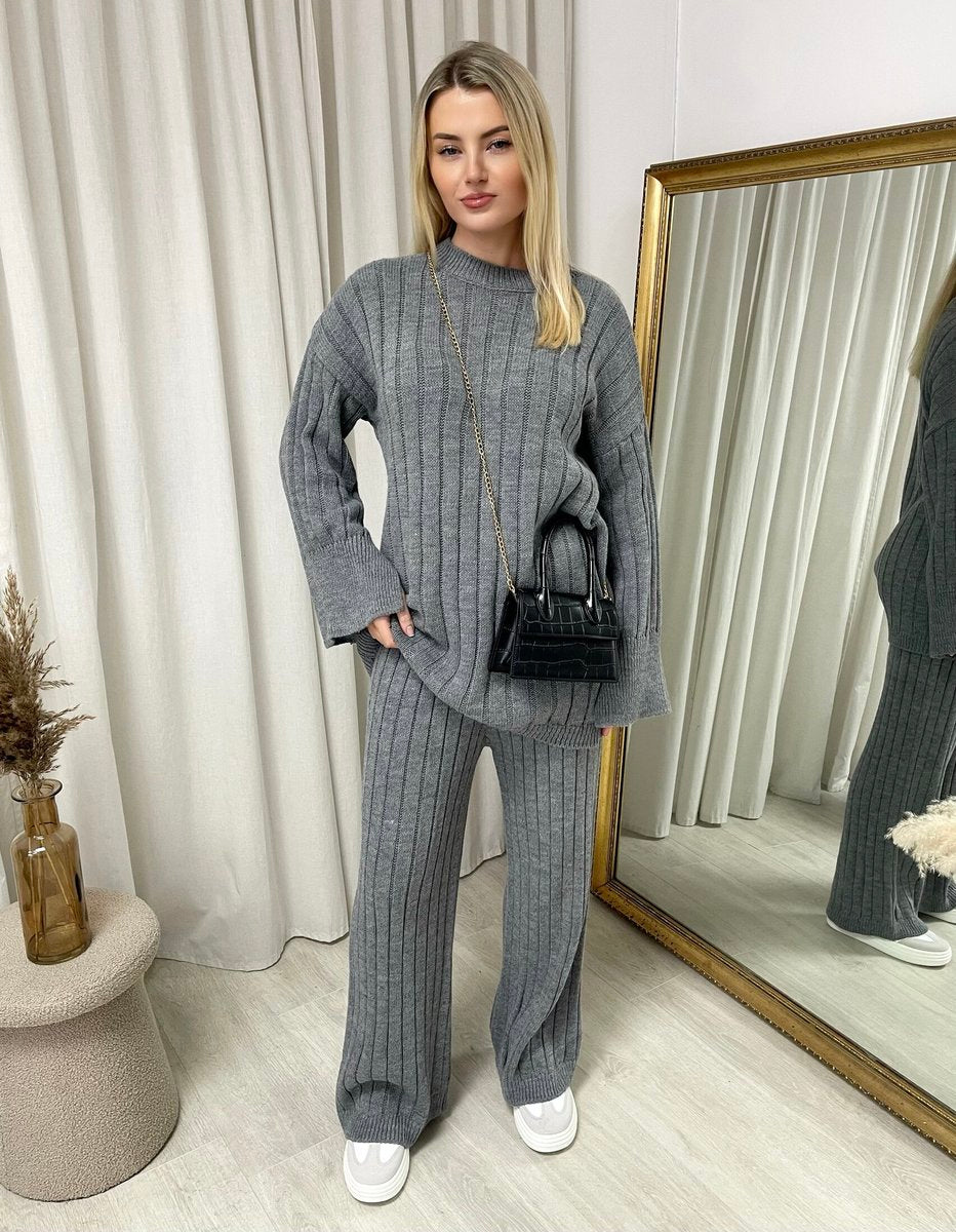 Knitted Long Sleeve Top and Trouser Co-ord Set