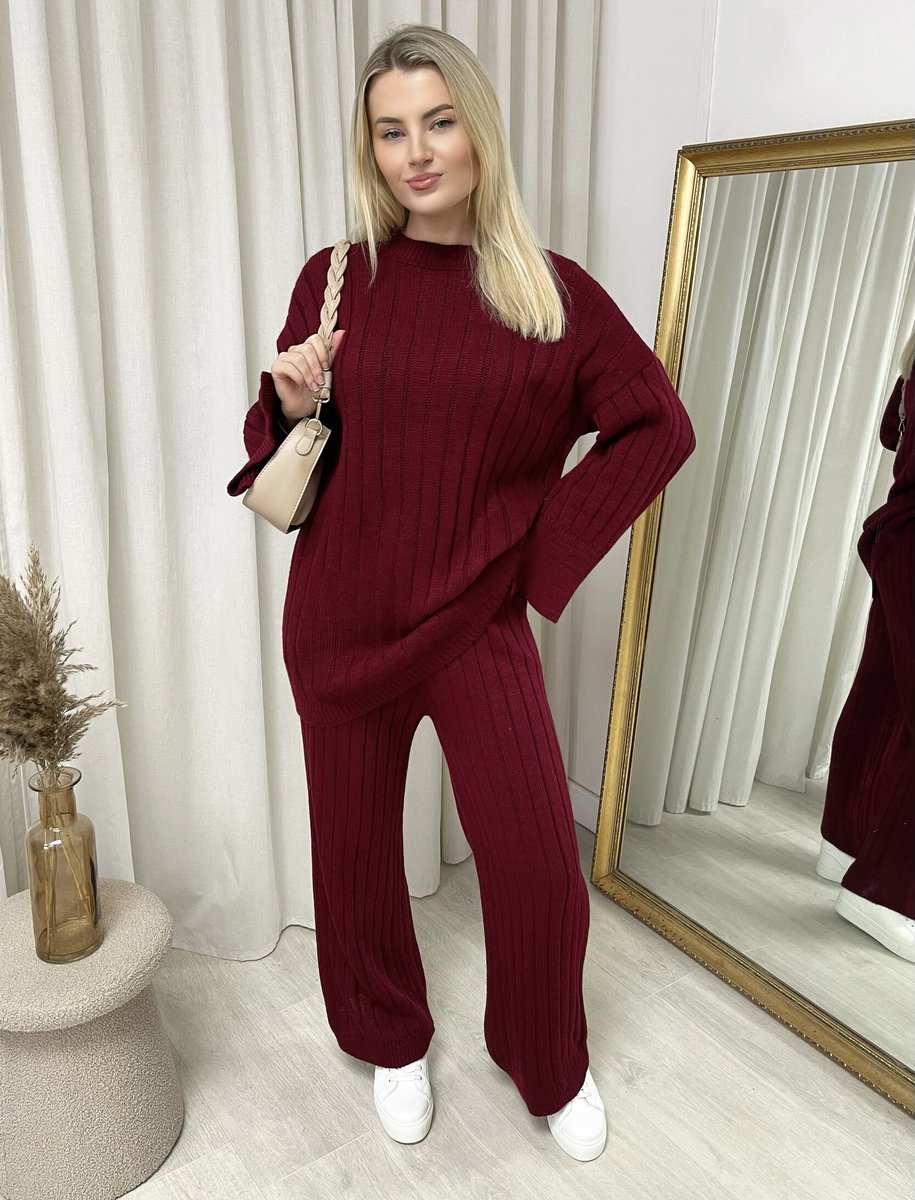 Knitted Long Sleeve Top and Trouser Co-ord Set