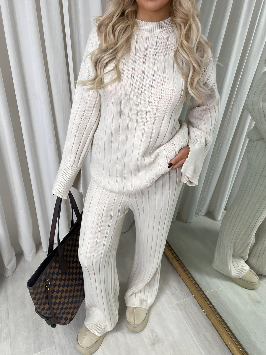 Knitted Long Sleeve Top and Trouser Co-ord Set