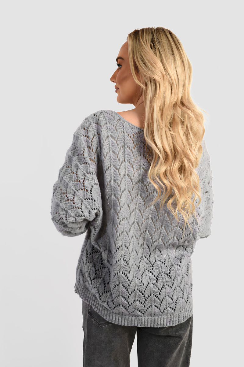 Half Sleeve Chunky Cable Knit Jumper