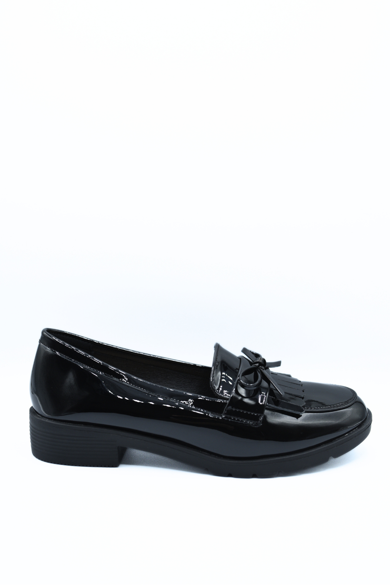 Bow Detail Flatform Slip On Loafer Shoes