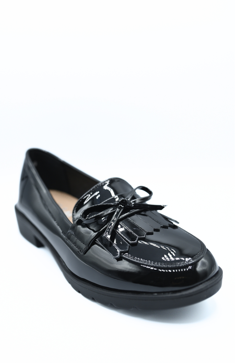 Bow Detail Flatform Slip On Loafer Shoes