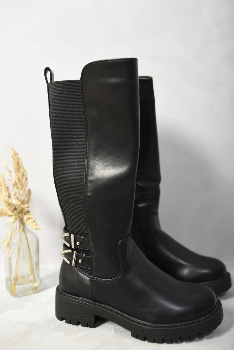 Double Buckle Kids Boots