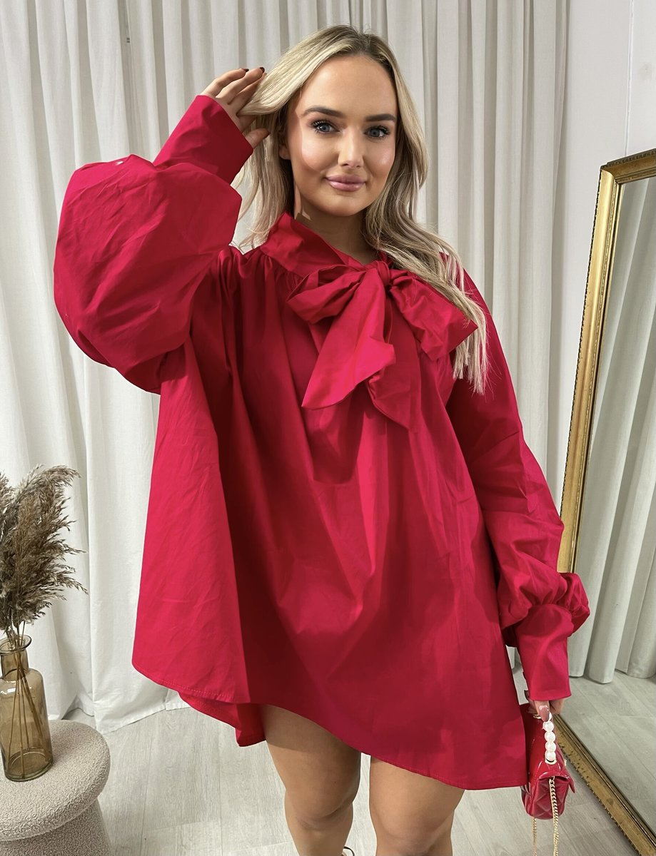 Oversized Tie-Neck Top