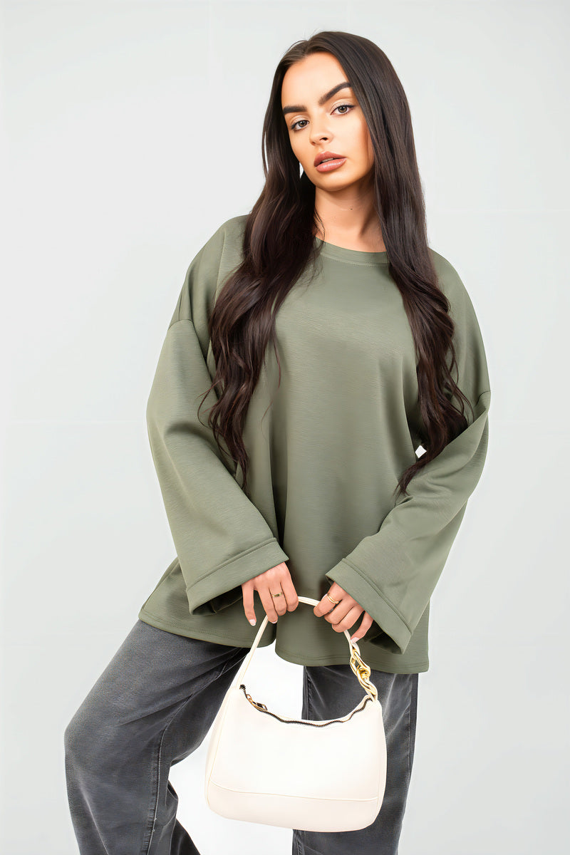 Oversized Long Sleeve Sweatshirt Top