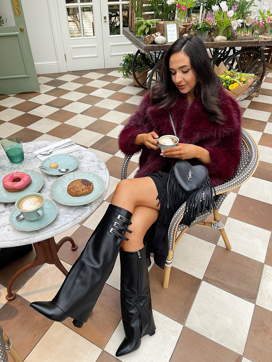 Pointed Toe Fold-Over Knee High Boots