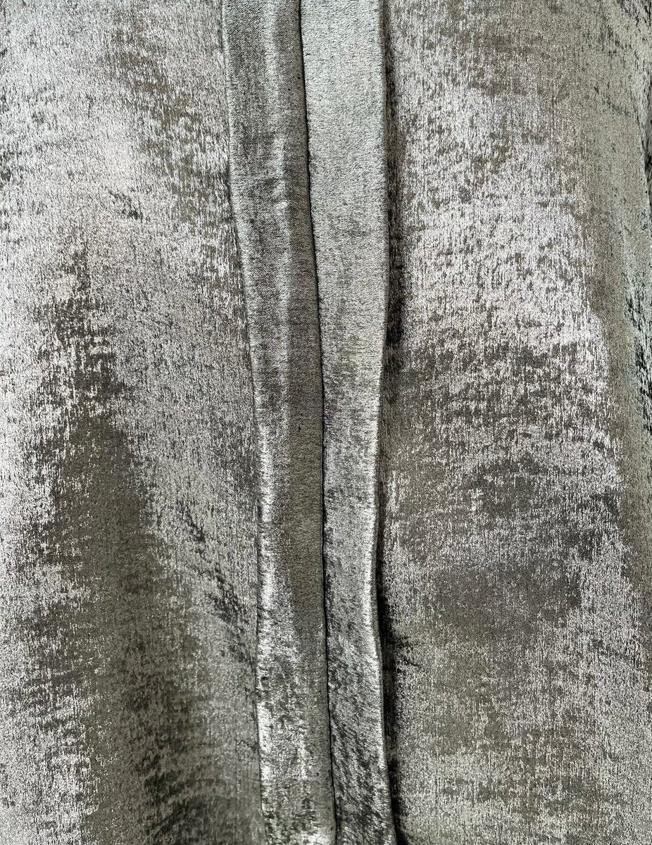 Metallic V-Neck Oversized Top