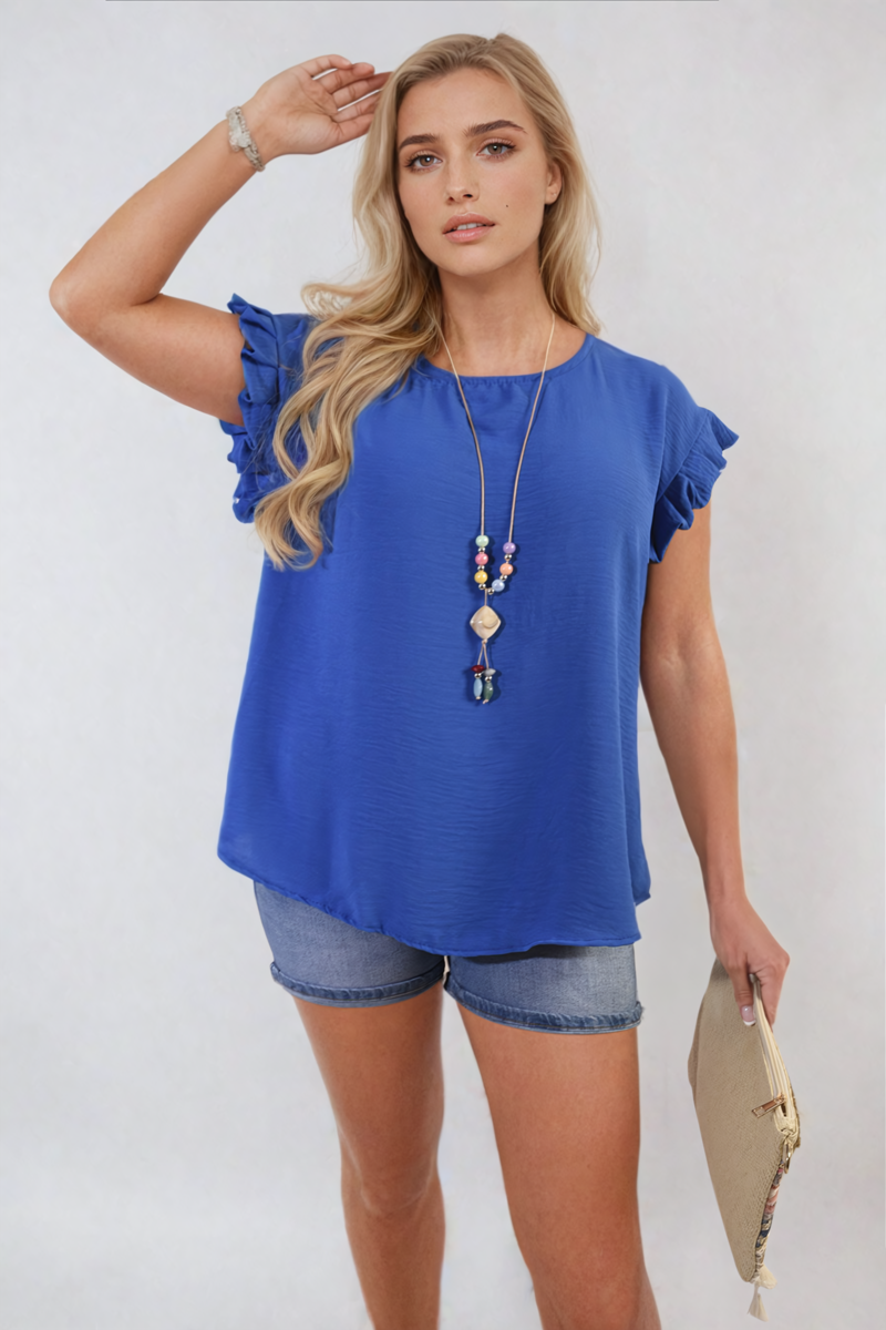 Ruffle Trim Sleeve Top