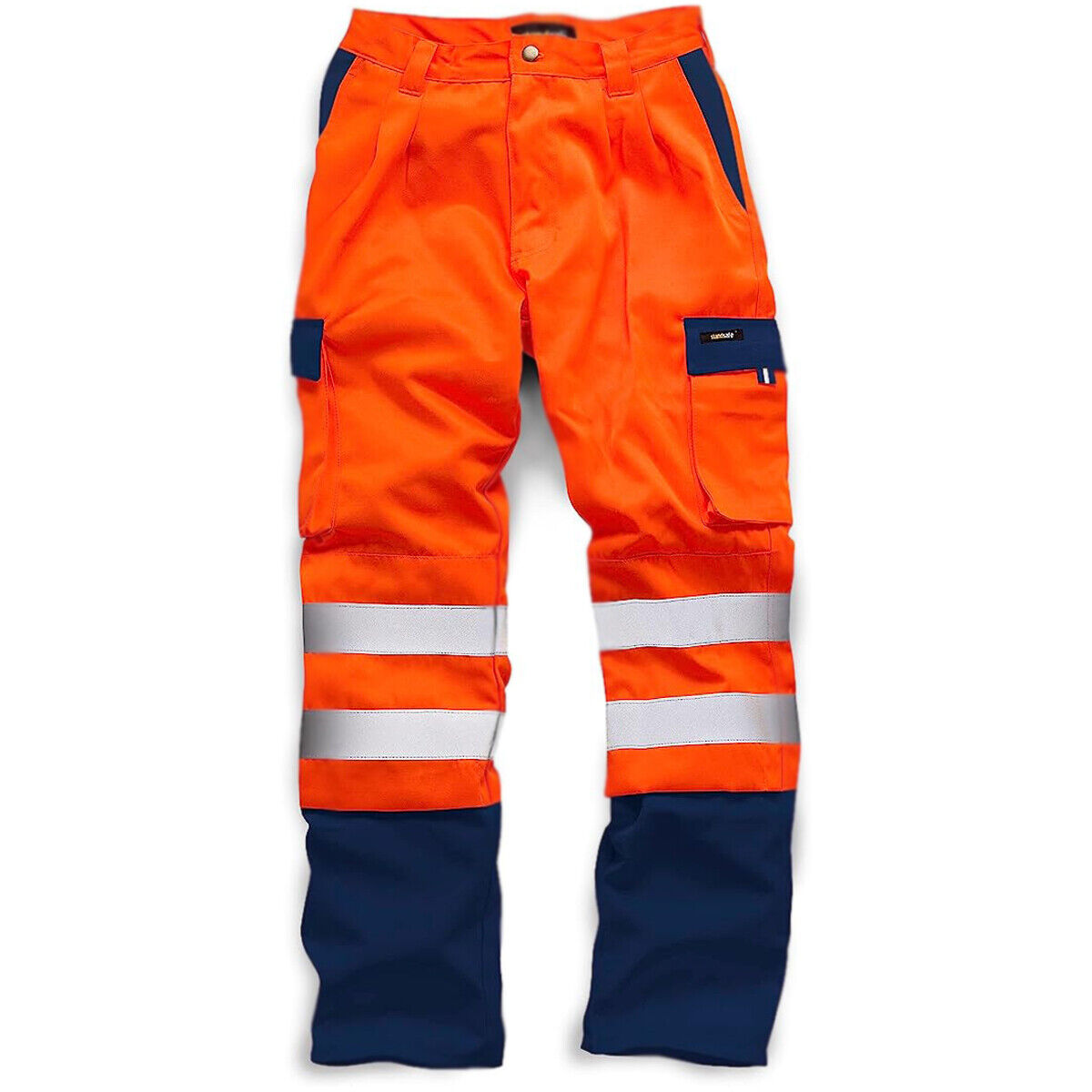 Mens Hi Vis Polycotton Safety Work Trousers - HV039 by Ek Wholesale