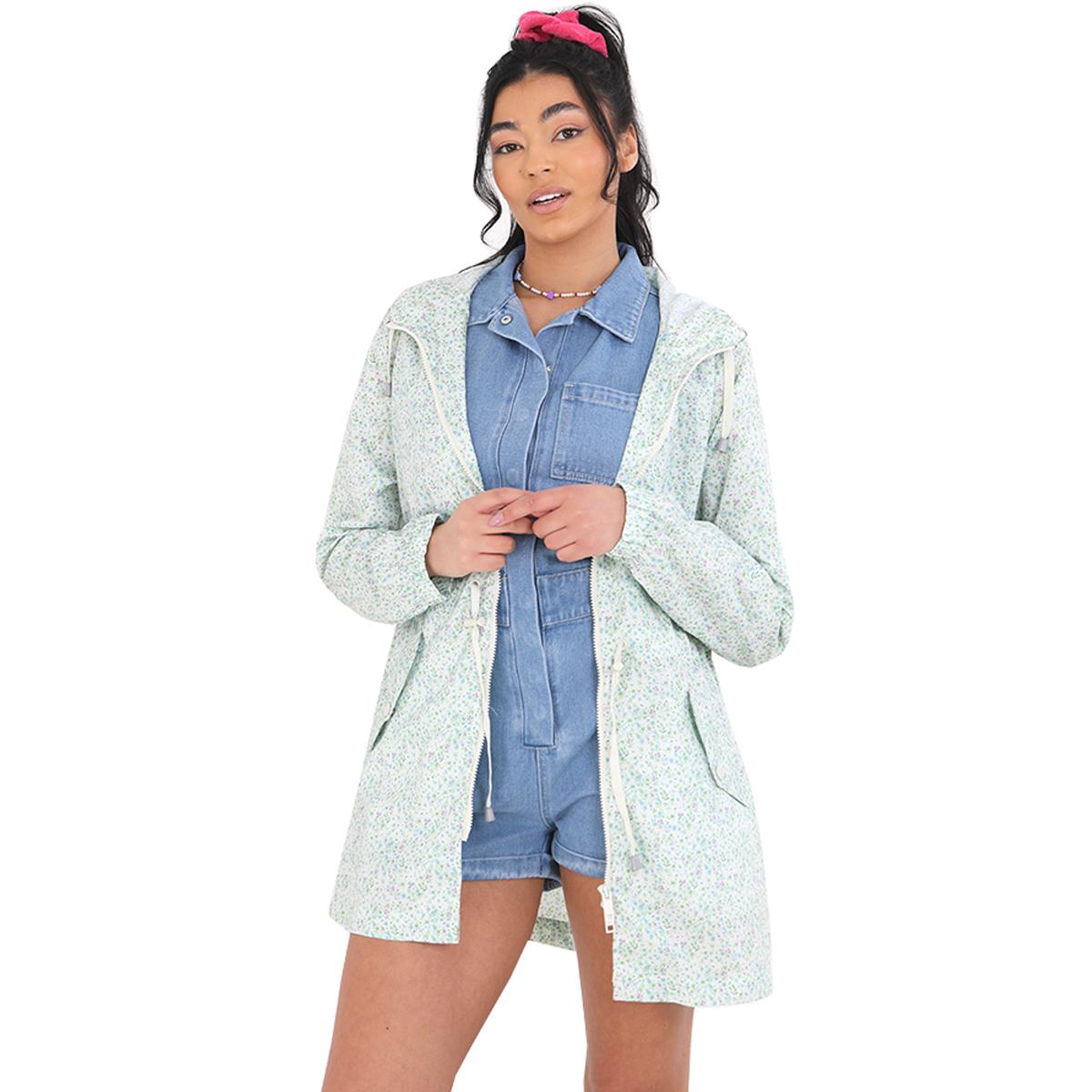 Ladies Brave Soul Lolo Ditsy Rain Mac by Ek Wholesale