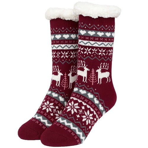 Adults Thermal Fleece Slipper Socks - AT279 by Ek Wholesale