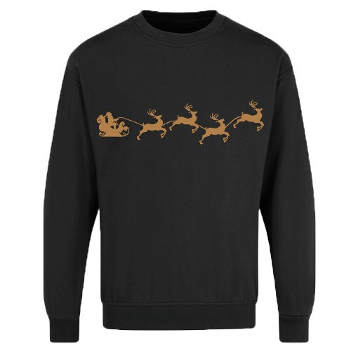 Adults Xmas Printed Sweatshirt Santa Reindeer by Ek Wholesale
