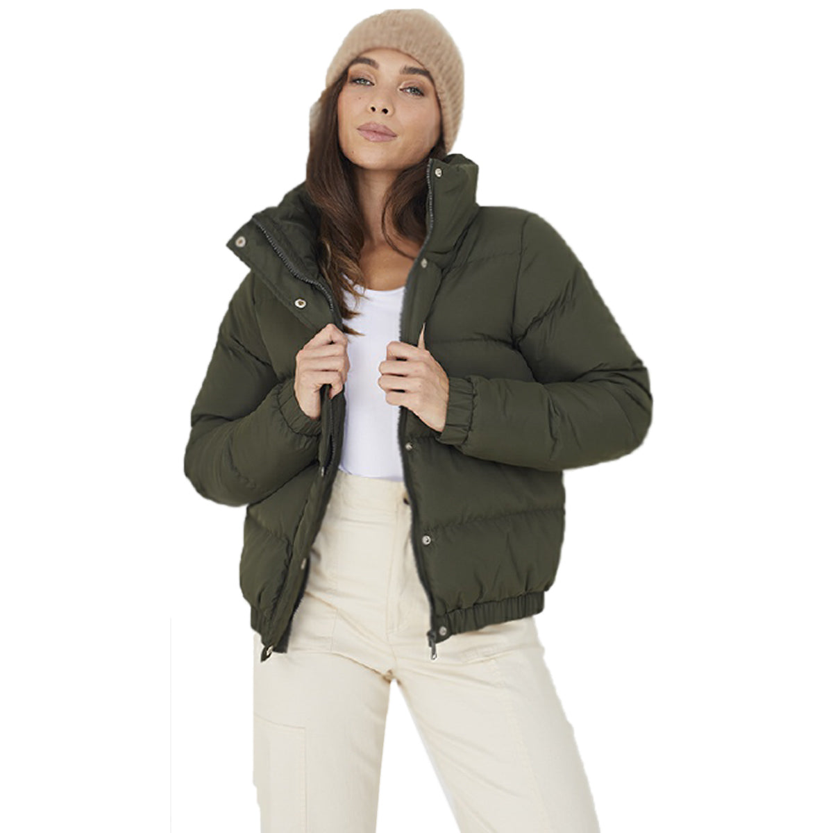 Ladies Brave Soul Slaypeach Puffer Jacket by Ek Wholesale