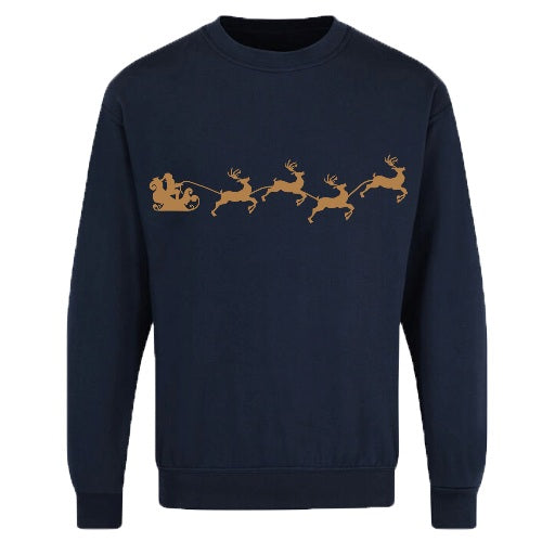 Adults Xmas Printed Sweatshirt Santa Reindeer by Ek Wholesale