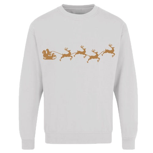 Adults Xmas Printed Sweatshirt Santa Reindeer by Ek Wholesale