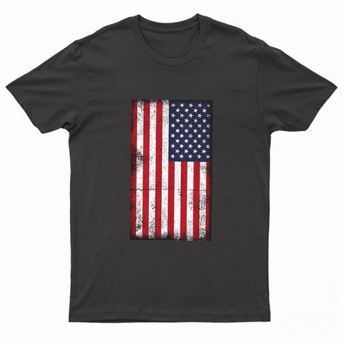 Adults Printed American Flag US Grunge T-Shirt by Ek Wholesale