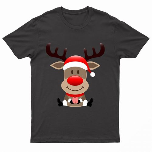 Adults XMS2 "Sitting Reindeer" T-Shirt by Ek Wholesale