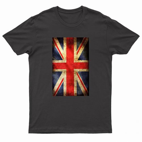 Adults Printed British Flag Union Jack Grunge T-Shirt by Ek Wholesale