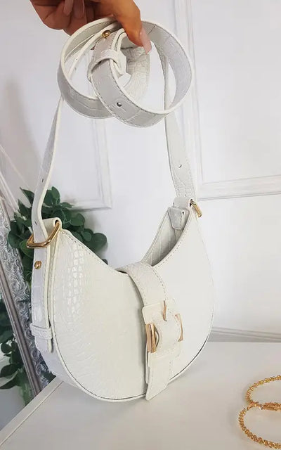 Buckle Cross Body Bag - White / 1SZE - Handbag