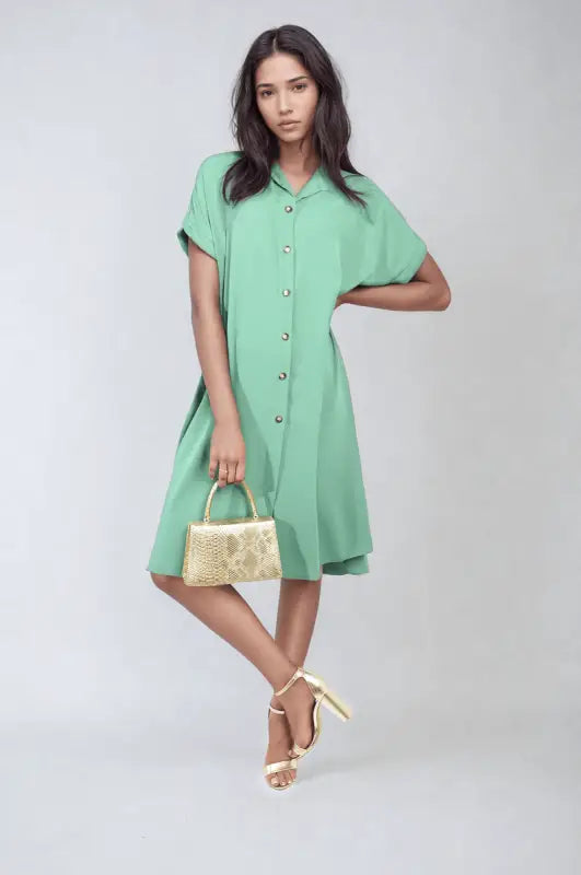 Button Front Shirt Dress Elite Urban