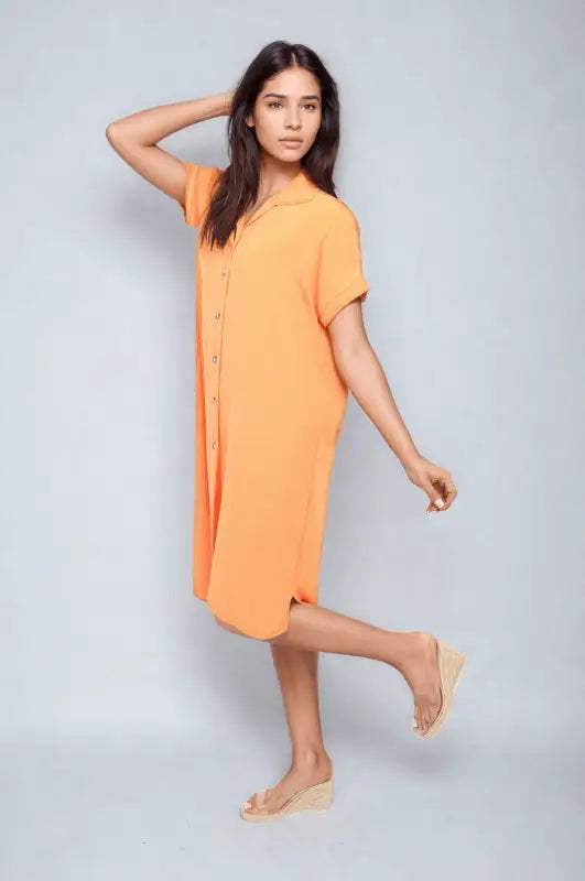 Button Front Shirt Dress Elite Urban