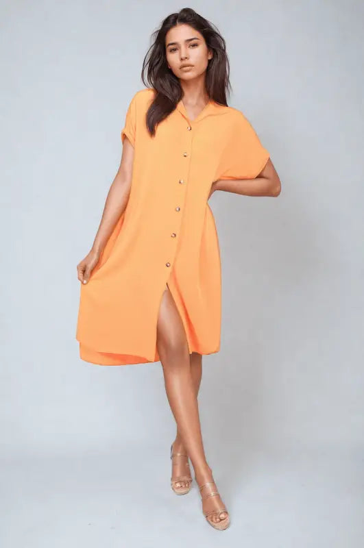 Button Front Shirt Dress Elite Urban