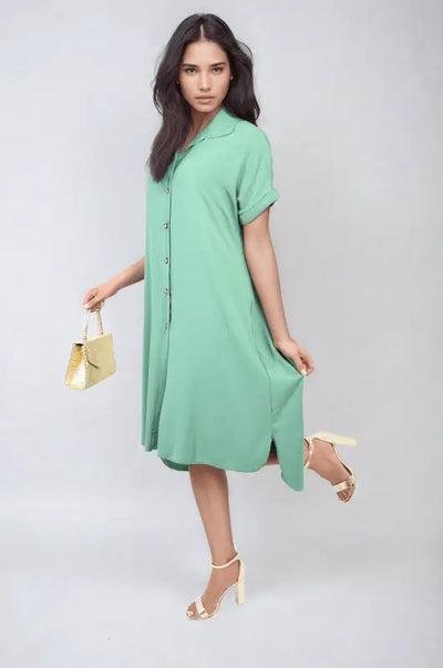 Button Front Shirt Dress Elite Urban