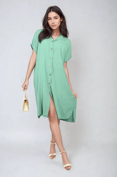 Button Front Shirt Dress Elite Urban