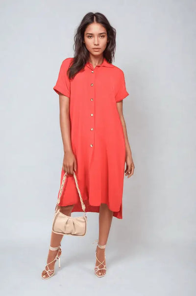 Button Front Shirt Dress Elite Urban