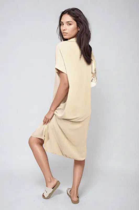 Button Front Shirt Dress Elite Urban