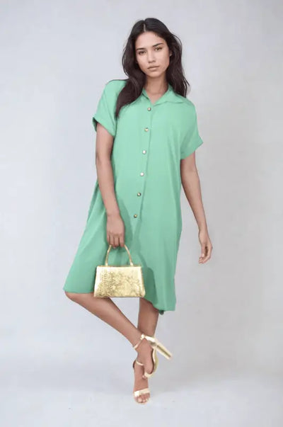 Button Front Shirt Dress Elite Urban