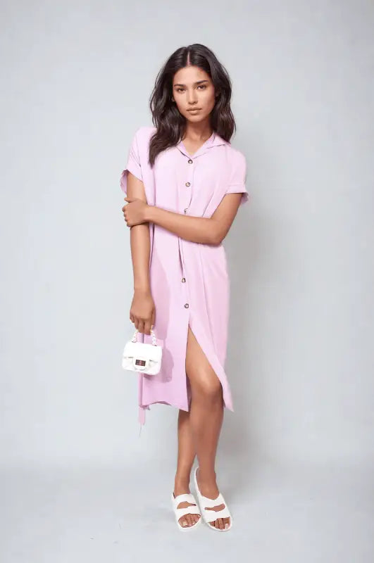 Button Front Shirt Dress Elite Urban