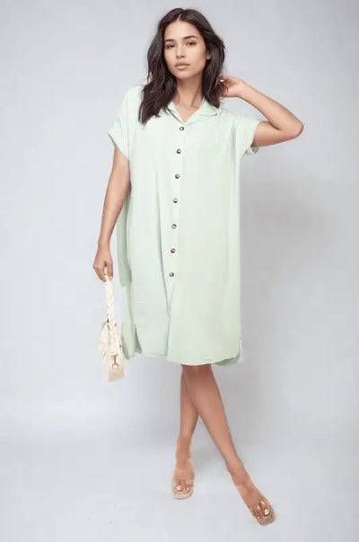 Button Front Shirt Dress Elite Urban