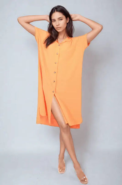 Button Front Shirt Dress Elite Urban