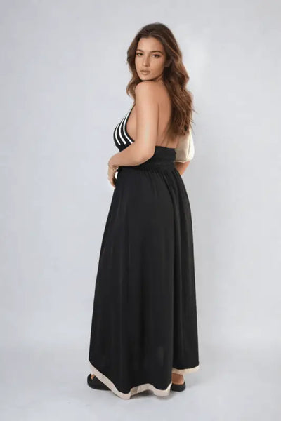 Crochet V-Neck Halter Backless Maxi Dress Elite Urban