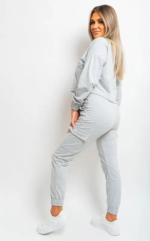 Cropped Long Sleeve Top and Cargo Joggers Co-ordinates Elite Urban