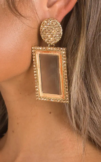 Diamante Drop Earrings - Elite Urban