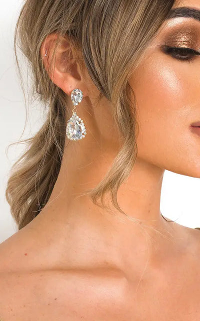 Diamante Drop Earrings - Elite Urban