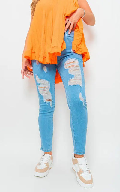 Distressed High Waisted Jeans Elite Urban