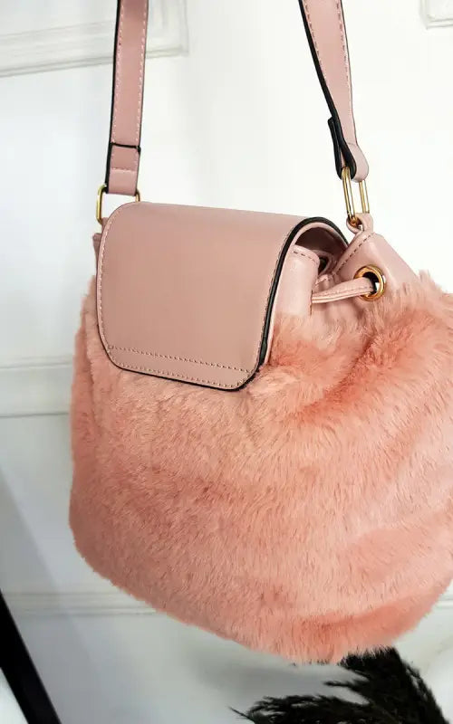 Faux Fur Shoulder Bag - Handbag