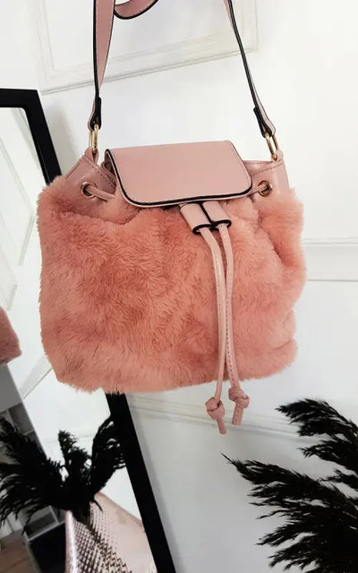 Faux Fur Shoulder Bag - PInk / 1SZE - Handbag