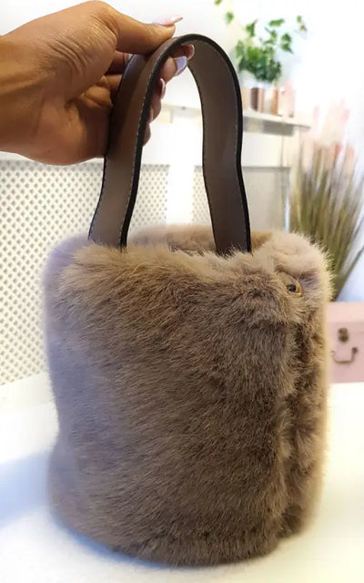 Fluffy Pouch Bag - Camel / 1SZE - Handbags