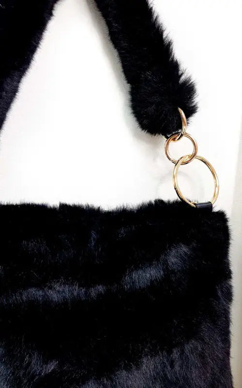 Fluffy Shoulder Bag - Black / 1SZE - Handbags