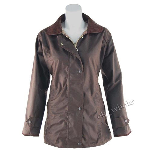 Ladies Game Fitted Antique Wax Jacket by Ek Wholesale
