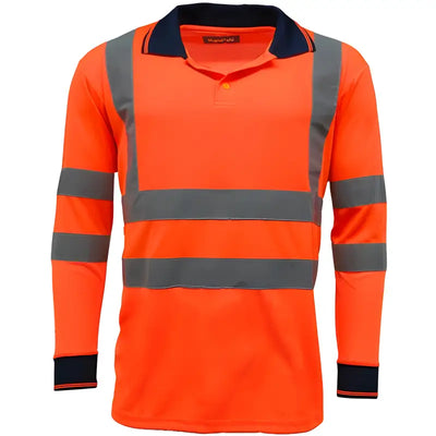 HV005 Hi Vis Long Sleeve Polo Shirt Elite Urban