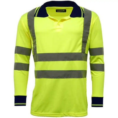 HV005 Hi Vis Long Sleeve Polo Shirt Elite Urban