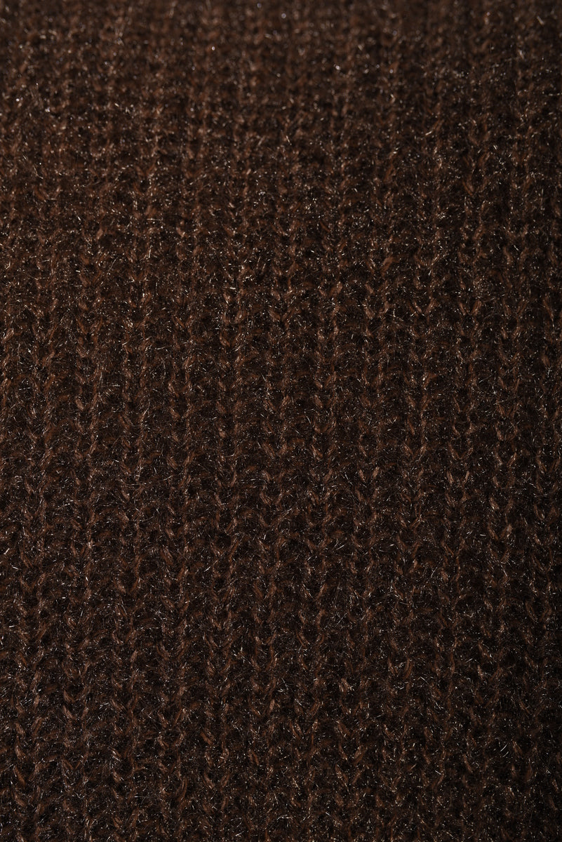 Cut Out Tie Bow Sleeve Detail Chunky Knitted Top