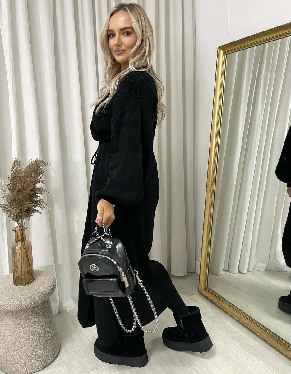 Knitted Long Sleeve Belted Cardigan