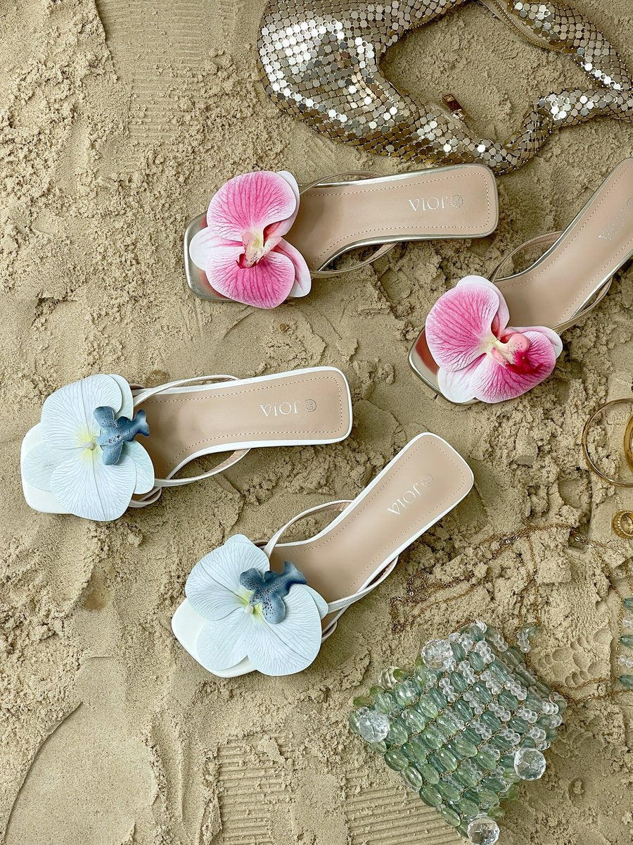 Floral Strap High Heels